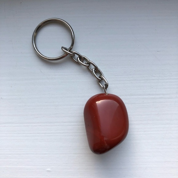 Boho chic maroon / burgundy stone keychain - Picture 7 of 7